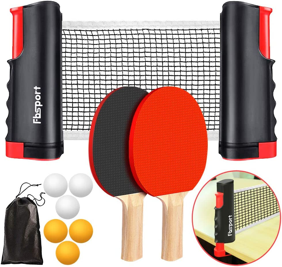 Professional Table Tennis Paddle Set with Retractable Net, Rackets, Balls, and Carry Bag for Indoor and Outdoor Use