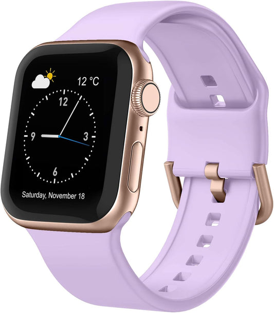 Soft Silicone Sport Band for Apple Watch (38mm to 49mm) - Classic Clasp Replacement Strap for Series 1-11, SE, and Ultra - Unisex Design