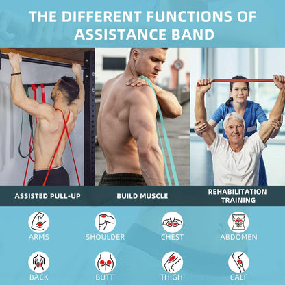 Resistance Bands for Pull-Up Assistance and Muscle Training - Ideal for Body Stretching and Physical Therapy for Men and Women