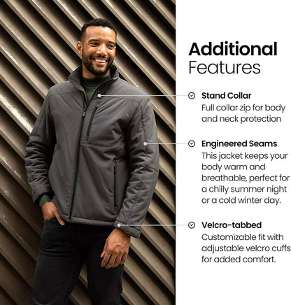 Men's Lightweight Softshell Jacket - Wind and Water Resistant, Breathable Outdoor Coat