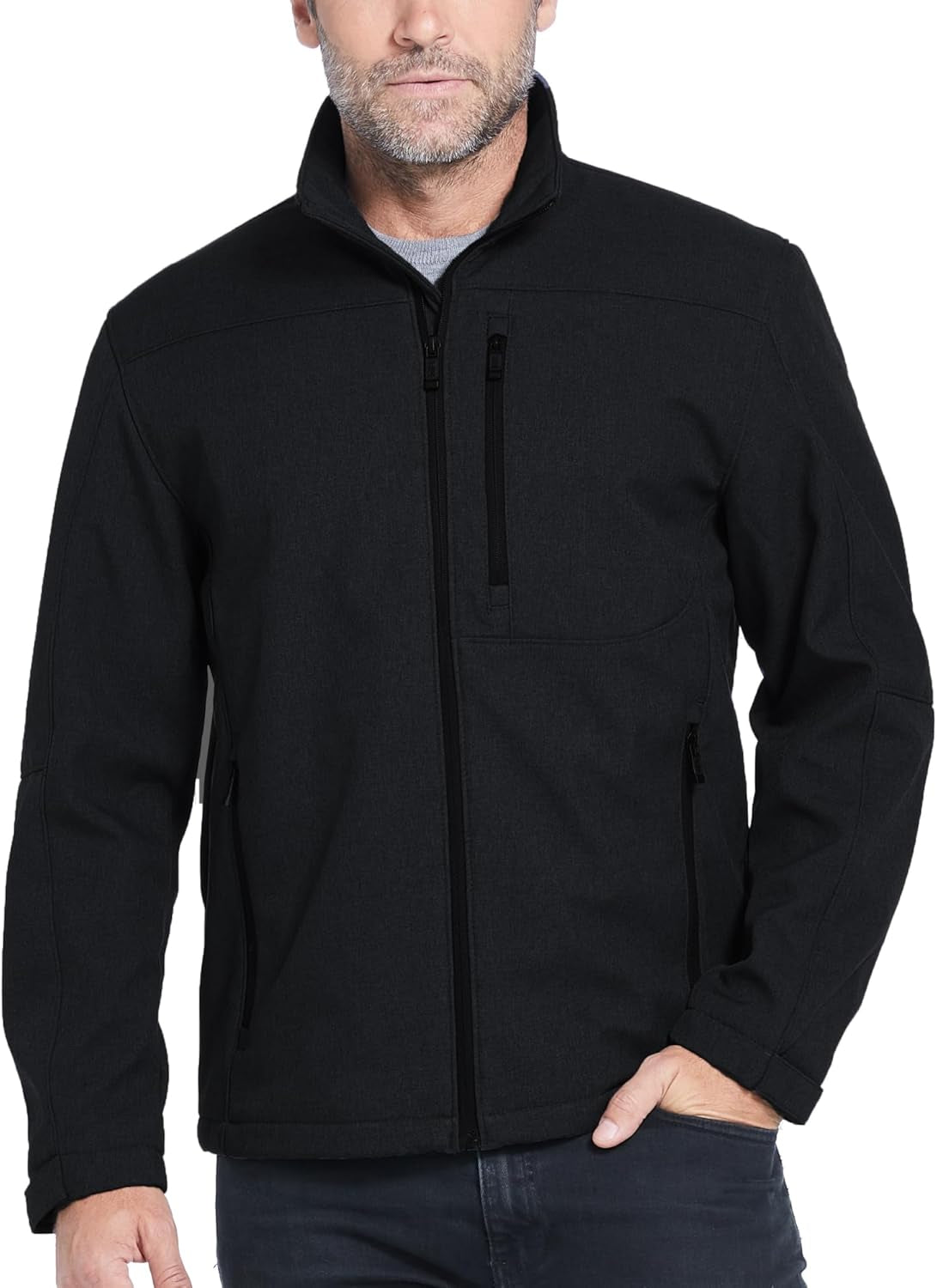 Men's Lightweight Softshell Jacket - Wind and Water Resistant, Breathable Outdoor Coat