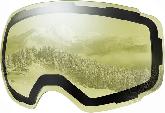 Professional Ski Goggle Replacement Lens with Quick Magnetic System, Anti-Fog Clarity, UV400 Protection, and Versatile VLT Options for All Weather Conditions