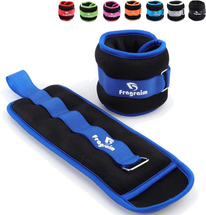 Adjustable Ankle Weights for All Ages - 1/2/3/4/6/8/10/12/15/20 LBS Pair for Strength Training, Jogging, Gymnastics, Aerobics, Home Fitness, and Physical Therapy