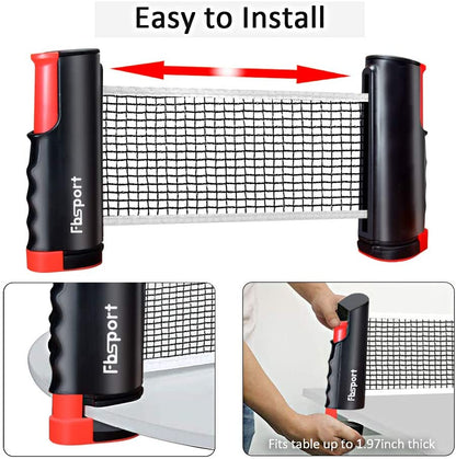 Professional Table Tennis Paddle Set with Retractable Net, Rackets, Balls, and Carry Bag for Indoor and Outdoor Use