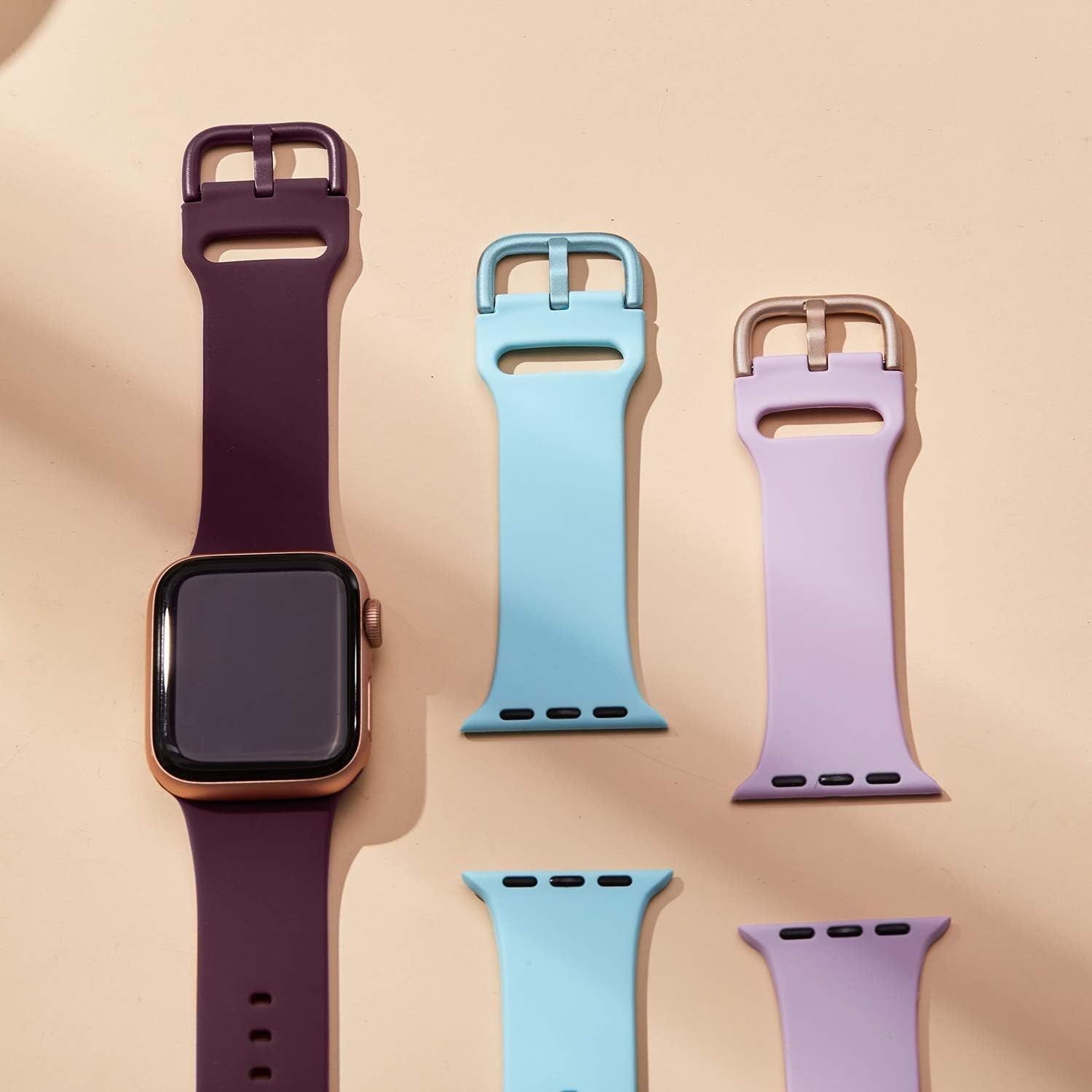 Soft Silicone Sport Band for Apple Watch (38mm to 49mm) - Classic Clasp Replacement Strap for Series 1-11, SE, and Ultra - Unisex Design