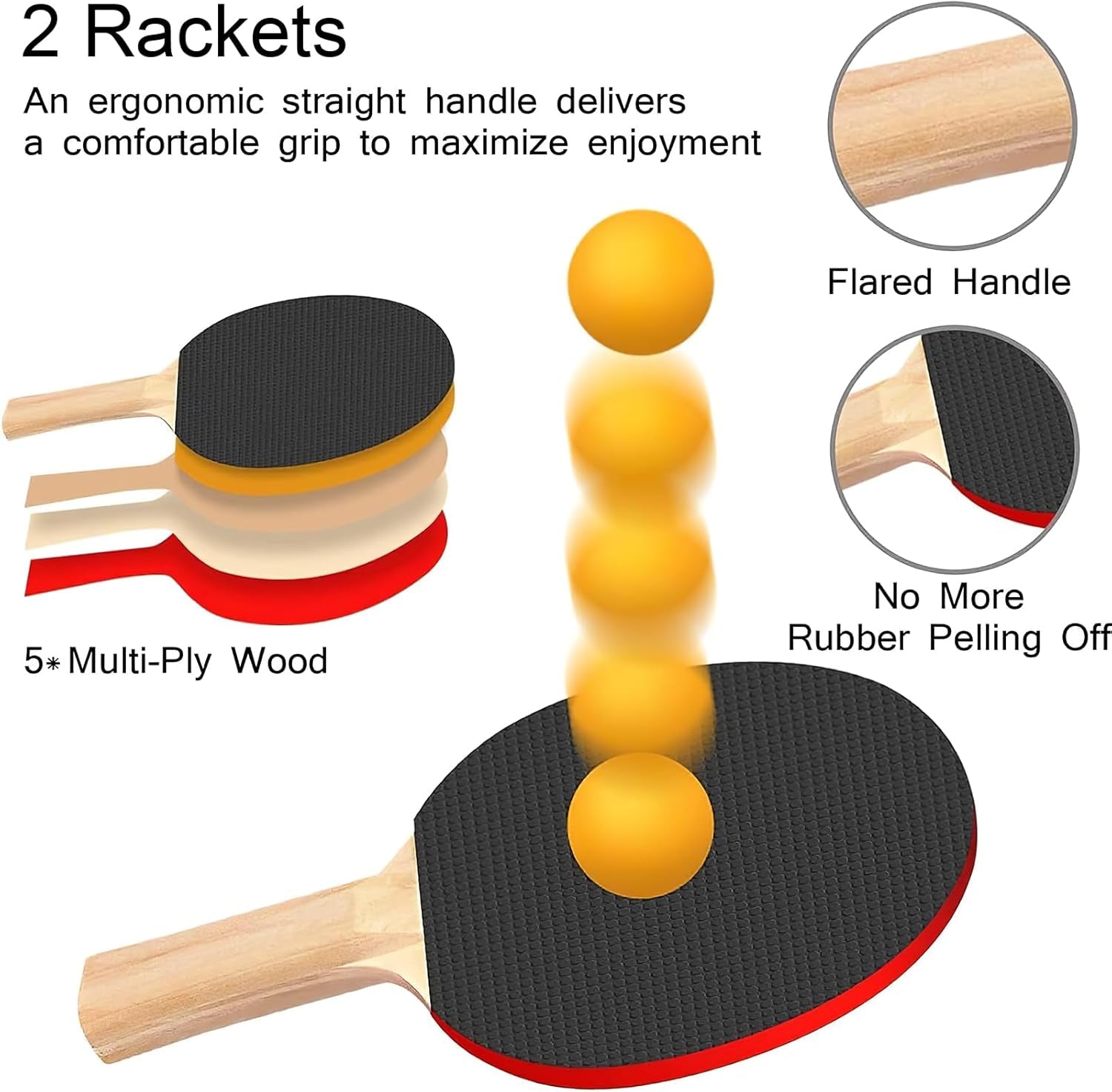 Professional Table Tennis Paddle Set with Retractable Net, Rackets, Balls, and Carry Bag for Indoor and Outdoor Use