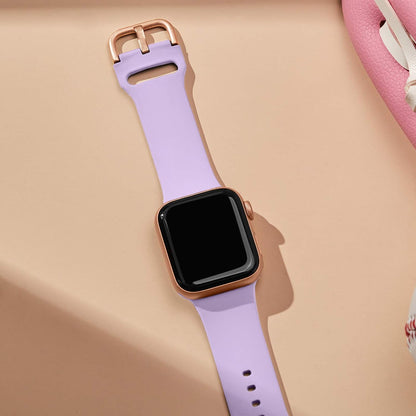 Soft Silicone Sport Band for Apple Watch (38mm to 49mm) - Classic Clasp Replacement Strap for Series 1-11, SE, and Ultra - Unisex Design