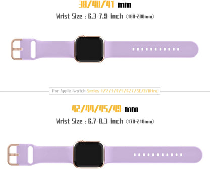 Soft Silicone Sport Band for Apple Watch (38mm to 49mm) - Classic Clasp Replacement Strap for Series 1-11, SE, and Ultra - Unisex Design