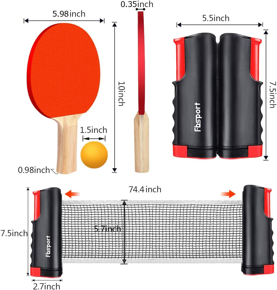 Professional Table Tennis Paddle Set with Retractable Net, Rackets, Balls, and Carry Bag for Indoor and Outdoor Use